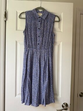 kate spade Blue Floral Sleeveless Midi Dress Size Small
